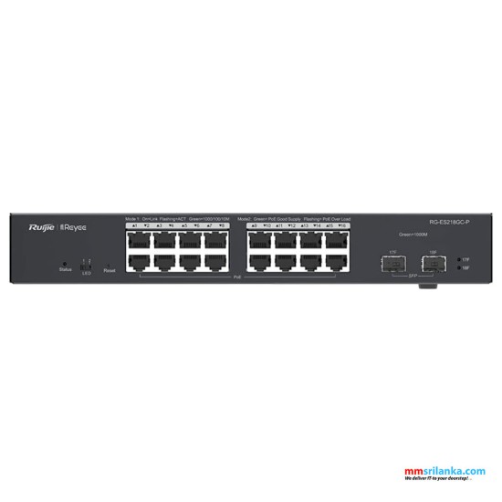 RUIJIE RG-ES218GC-P, 18-Port Gigabit Smart Cloud Managed PoE Switch (3Y)